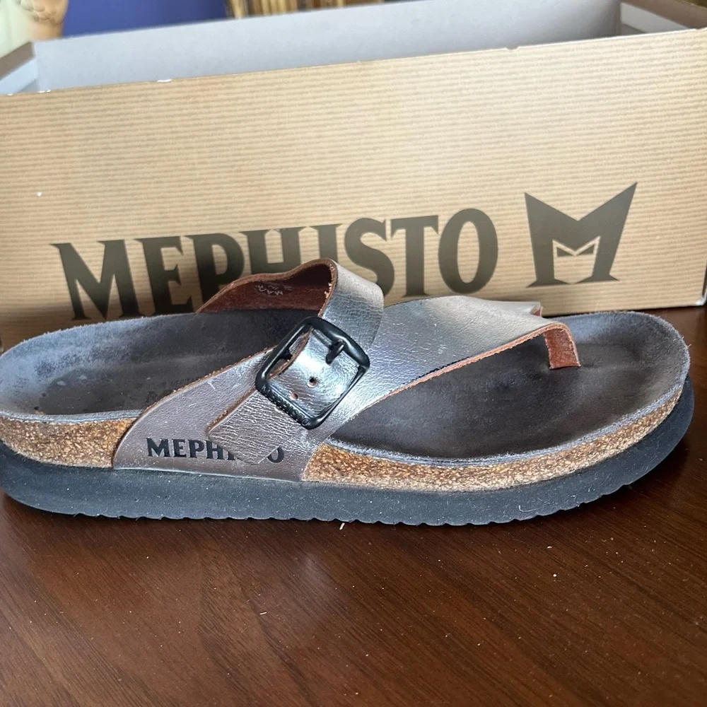 Mephisto Silver Brown Sandals with Supportive Footbed - Picture 4 of 5